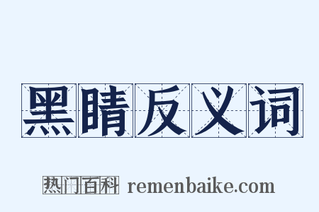 黑睛反义词是什么意思的图片